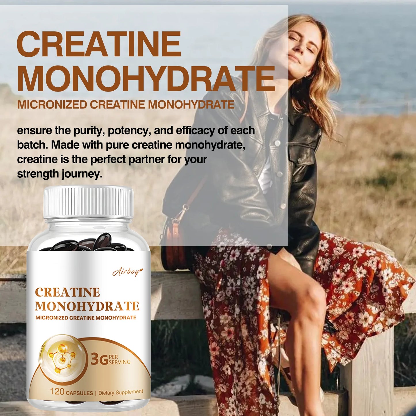 Creatine Monohydrate 120 Capsules - Muscle Growth & Strength