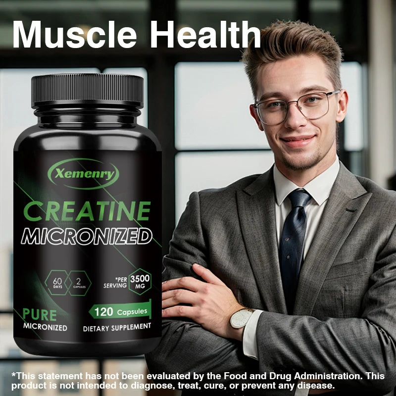 Creatine Monohydrate Capsules - Muscle Builder & Recovery (120)