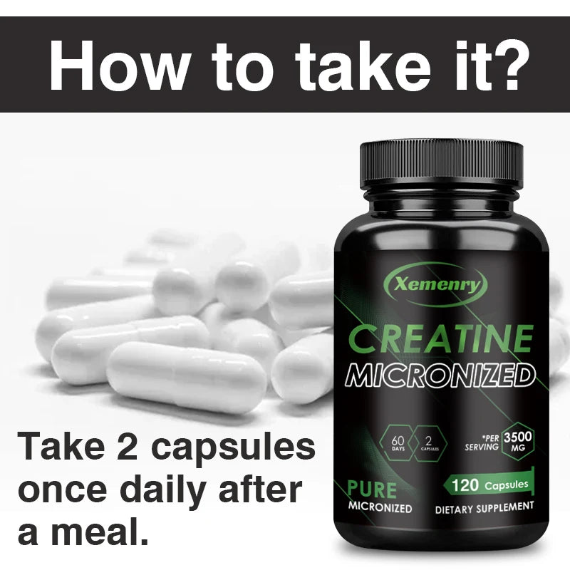 Creatine Monohydrate Capsules - Muscle Builder & Recovery (120)