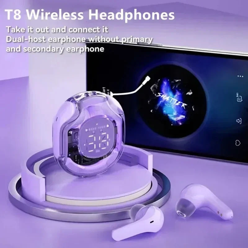 T8 Wireless Bluetooth Earbuds with ENC & LED Display