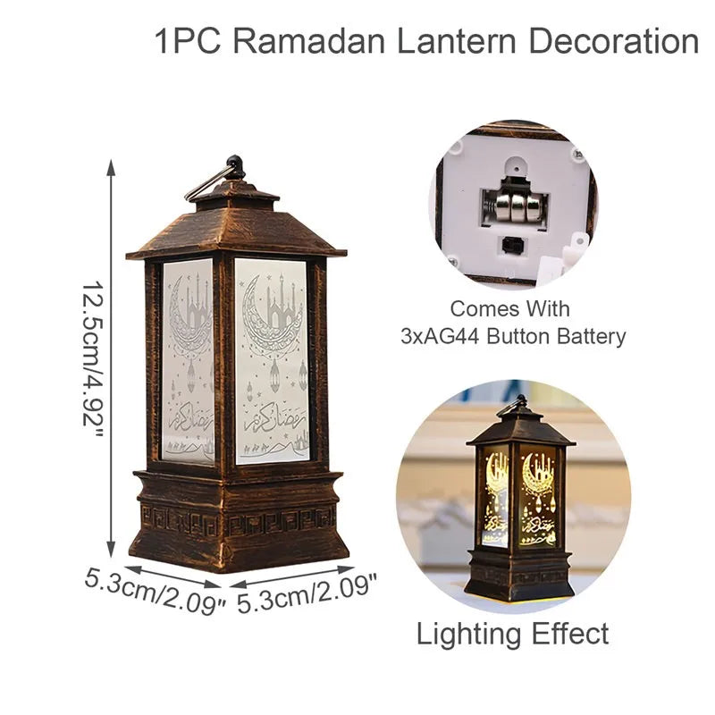 Eid Mubarak Ornaments Lantern Light Ramadan Decorations For Home 2023 Islamic Muslim Party Decor Ramadan Kareem EID Al Adha Gift