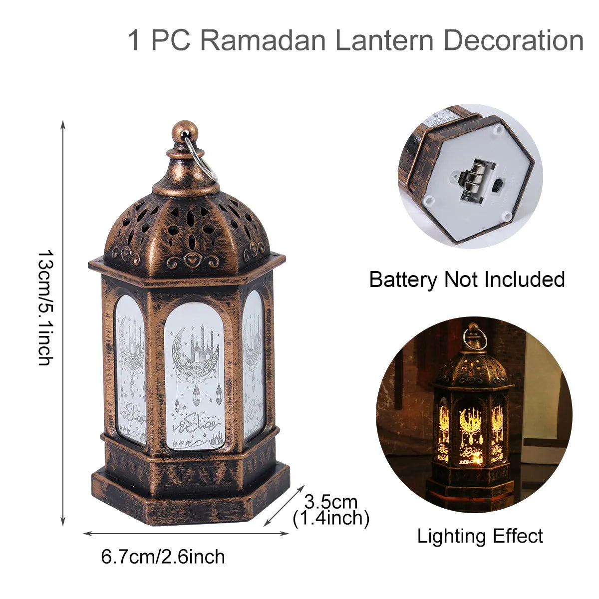 Eid Mubarak Ornaments Lantern Light Ramadan Decorations For Home 2023 Islamic Muslim Party Decor Ramadan Kareem EID Al Adha Gift