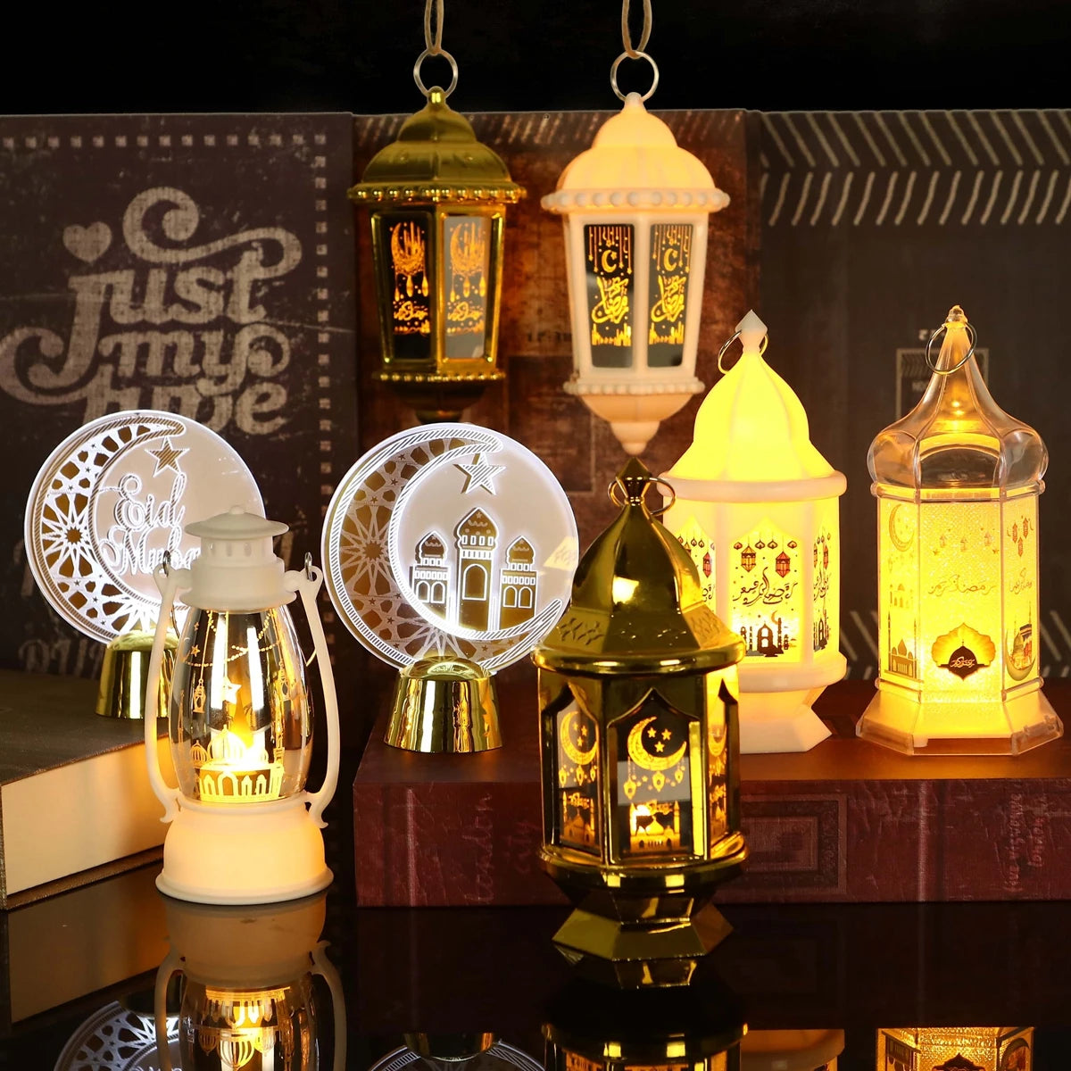 Eid Mubarak Ornaments Lantern Light Ramadan Decorations For Home 2023 Islamic Muslim Party Decor Ramadan Kareem EID Al Adha Gift