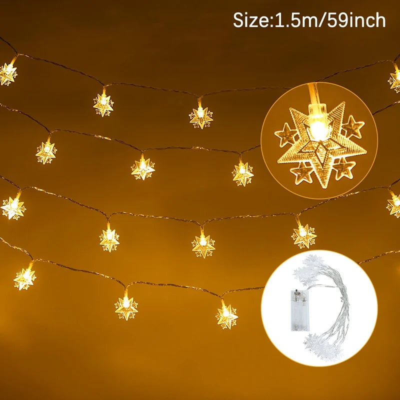 Moon Star String Lights Ramadan Kareem Decoration 2025 for Home