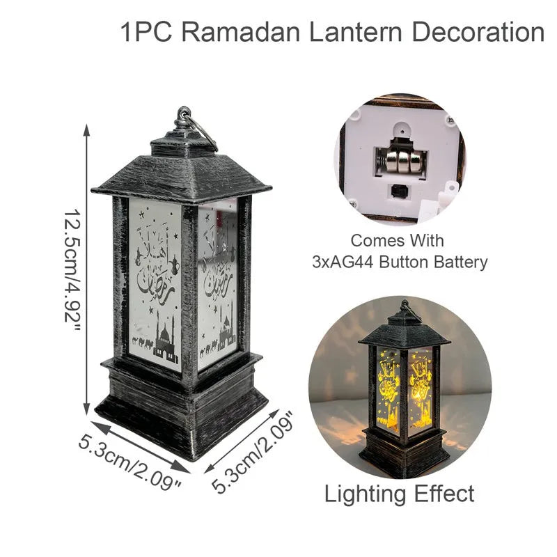 Eid Mubarak Ornaments Lantern Light Ramadan Decorations For Home 2023 Islamic Muslim Party Decor Ramadan Kareem EID Al Adha Gift