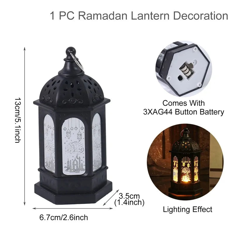 Eid Mubarak Ornaments Lantern Light Ramadan Decorations For Home 2023 Islamic Muslim Party Decor Ramadan Kareem EID Al Adha Gift