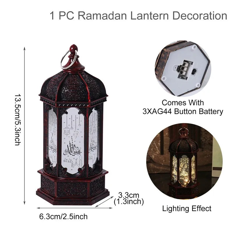 Eid Mubarak Ornaments Lantern Light Ramadan Decorations For Home 2023 Islamic Muslim Party Decor Ramadan Kareem EID Al Adha Gift