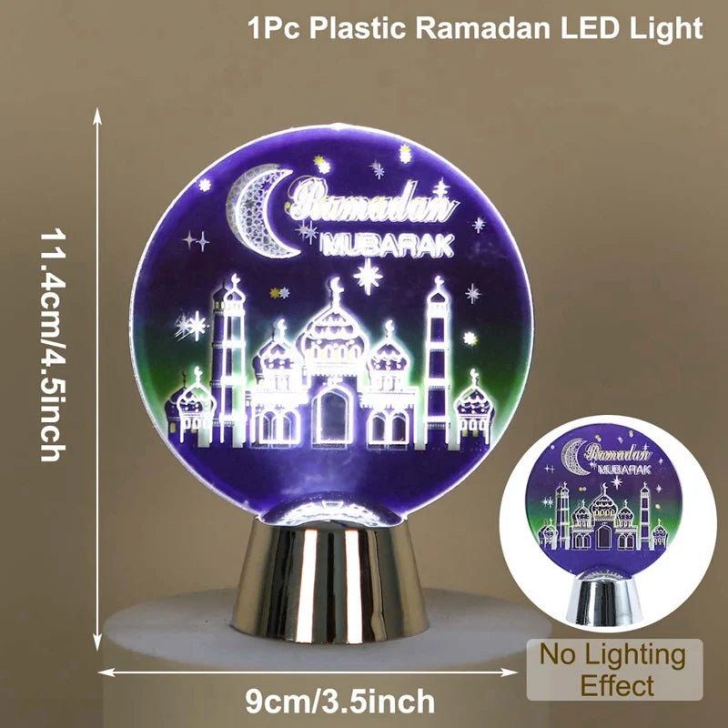 Eid Mubarak Ornaments Lantern Light Ramadan Decorations For Home 2023 Islamic Muslim Party Decor Ramadan Kareem EID Al Adha Gift