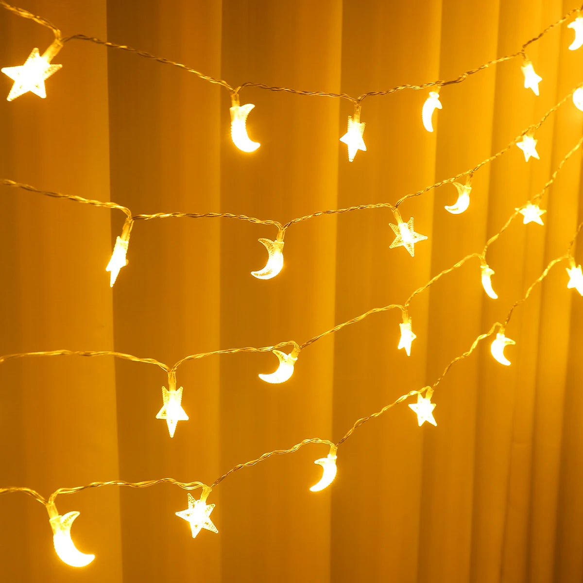 Moon Star String Lights Ramadan Kareem Decoration 2025 for Home