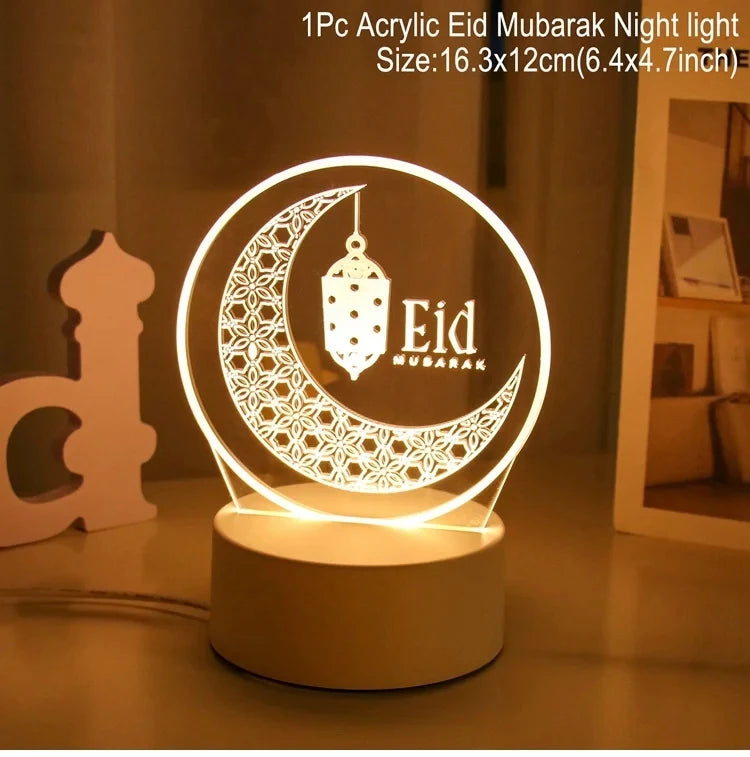 Eid Mubarak Ornaments Lantern Light Ramadan Decorations For Home 2023 Islamic Muslim Party Decor Ramadan Kareem EID Al Adha Gift