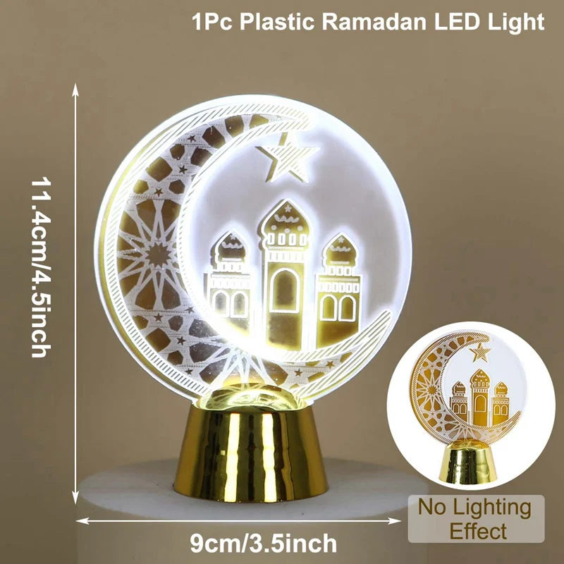 Eid Mubarak Ornaments Lantern Light Ramadan Decorations For Home 2023 Islamic Muslim Party Decor Ramadan Kareem EID Al Adha Gift