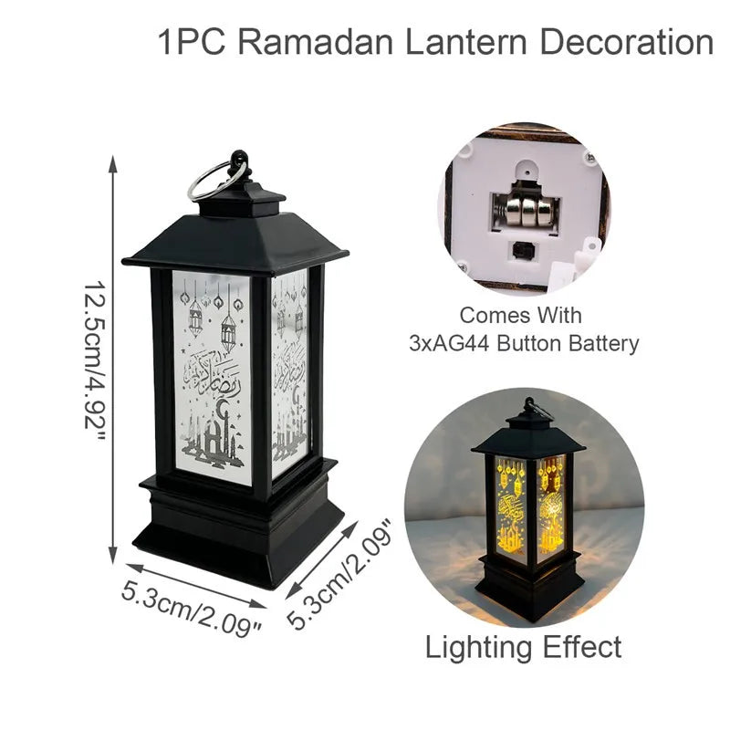 Eid Mubarak Ornaments Lantern Light Ramadan Decorations For Home 2023 Islamic Muslim Party Decor Ramadan Kareem EID Al Adha Gift