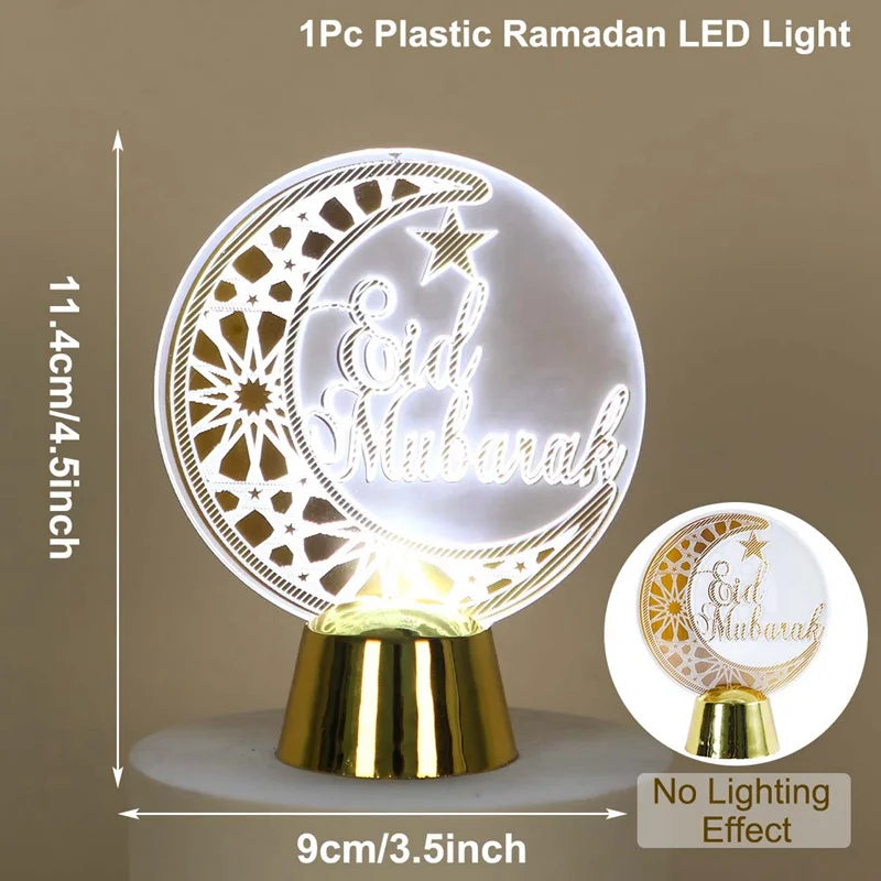 Eid Mubarak Ornaments Lantern Light Ramadan Decorations For Home 2023 Islamic Muslim Party Decor Ramadan Kareem EID Al Adha Gift