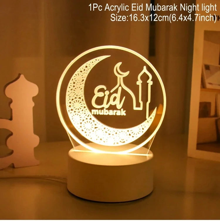 Eid Mubarak Ornaments Lantern Light Ramadan Decorations For Home 2023 Islamic Muslim Party Decor Ramadan Kareem EID Al Adha Gift