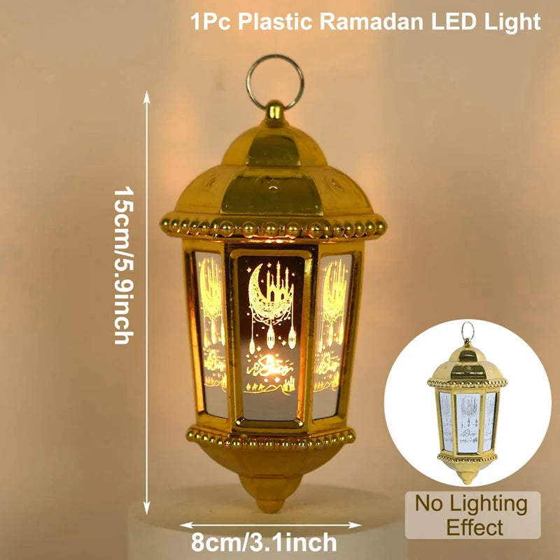 Eid Mubarak Ornaments Lantern Light Ramadan Decorations For Home 2023 Islamic Muslim Party Decor Ramadan Kareem EID Al Adha Gift