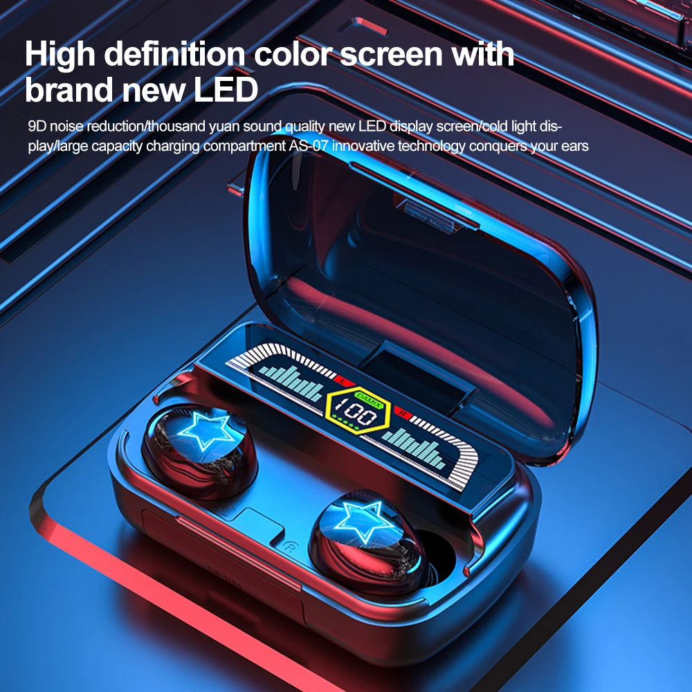 Bluetooth 5.3 Earbuds with Noise Reduction, LED Display, & Phone Charging