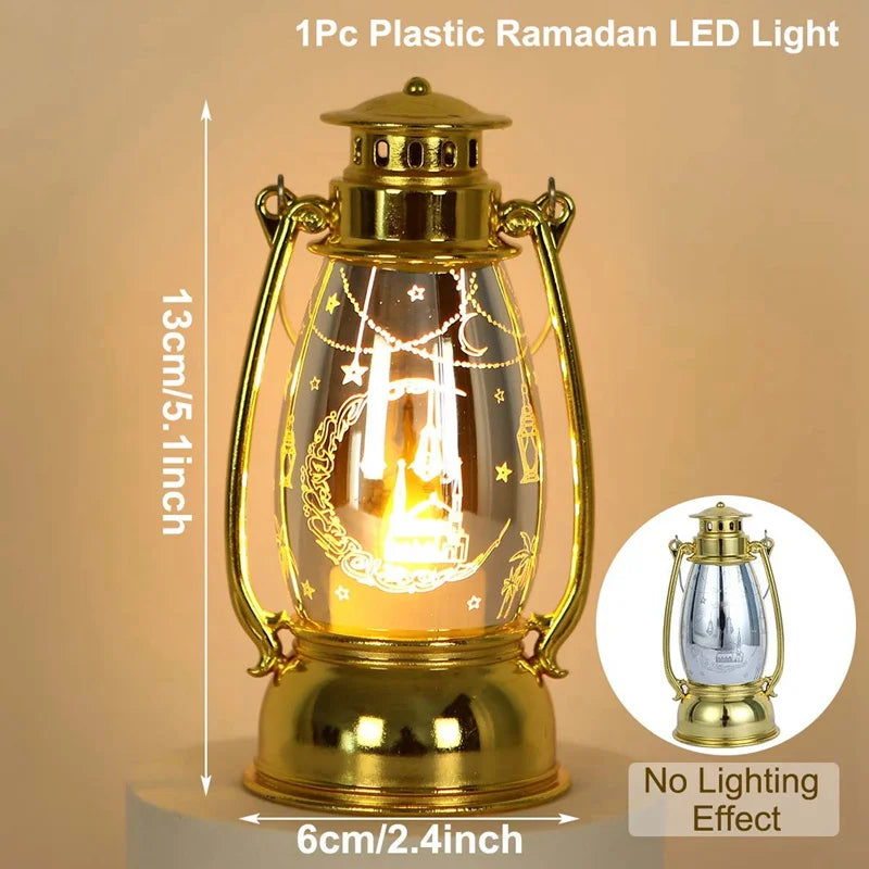 Eid Mubarak Ornaments Lantern Light Ramadan Decorations For Home 2023 Islamic Muslim Party Decor Ramadan Kareem EID Al Adha Gift