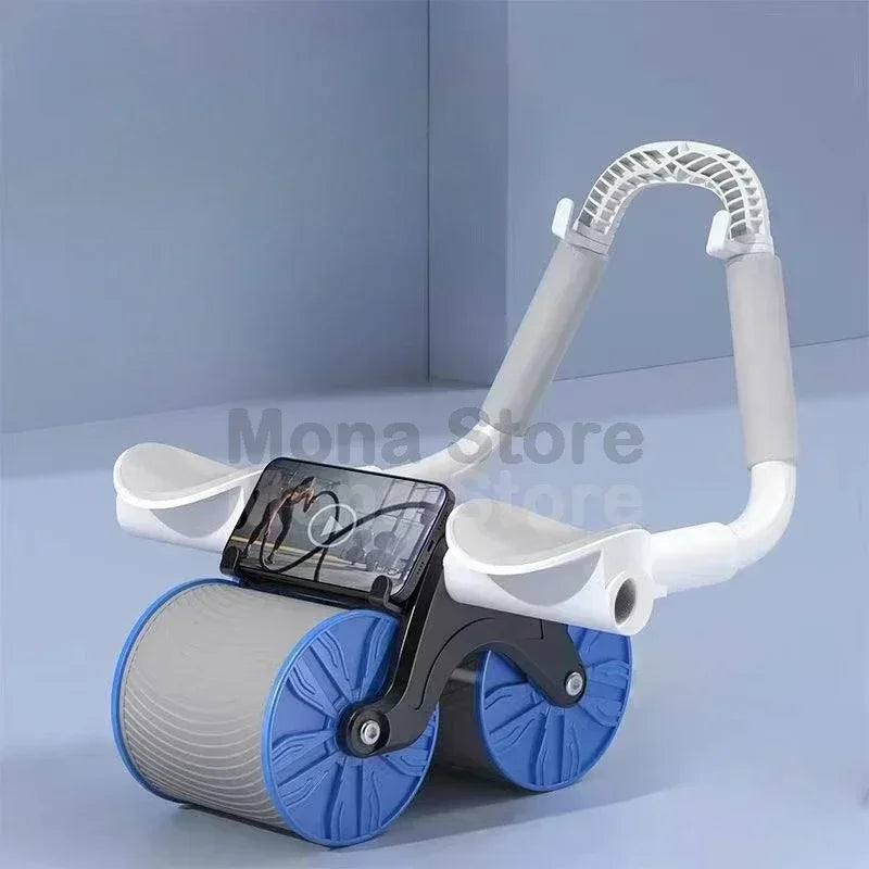 Household thin belly 4 wheel abdominal automatic rebound exercise fitness equipment