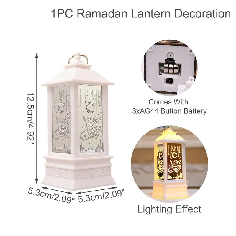 Eid Mubarak Ornaments Lantern Light Ramadan Decorations For Home 2023 Islamic Muslim Party Decor Ramadan Kareem EID Al Adha Gift