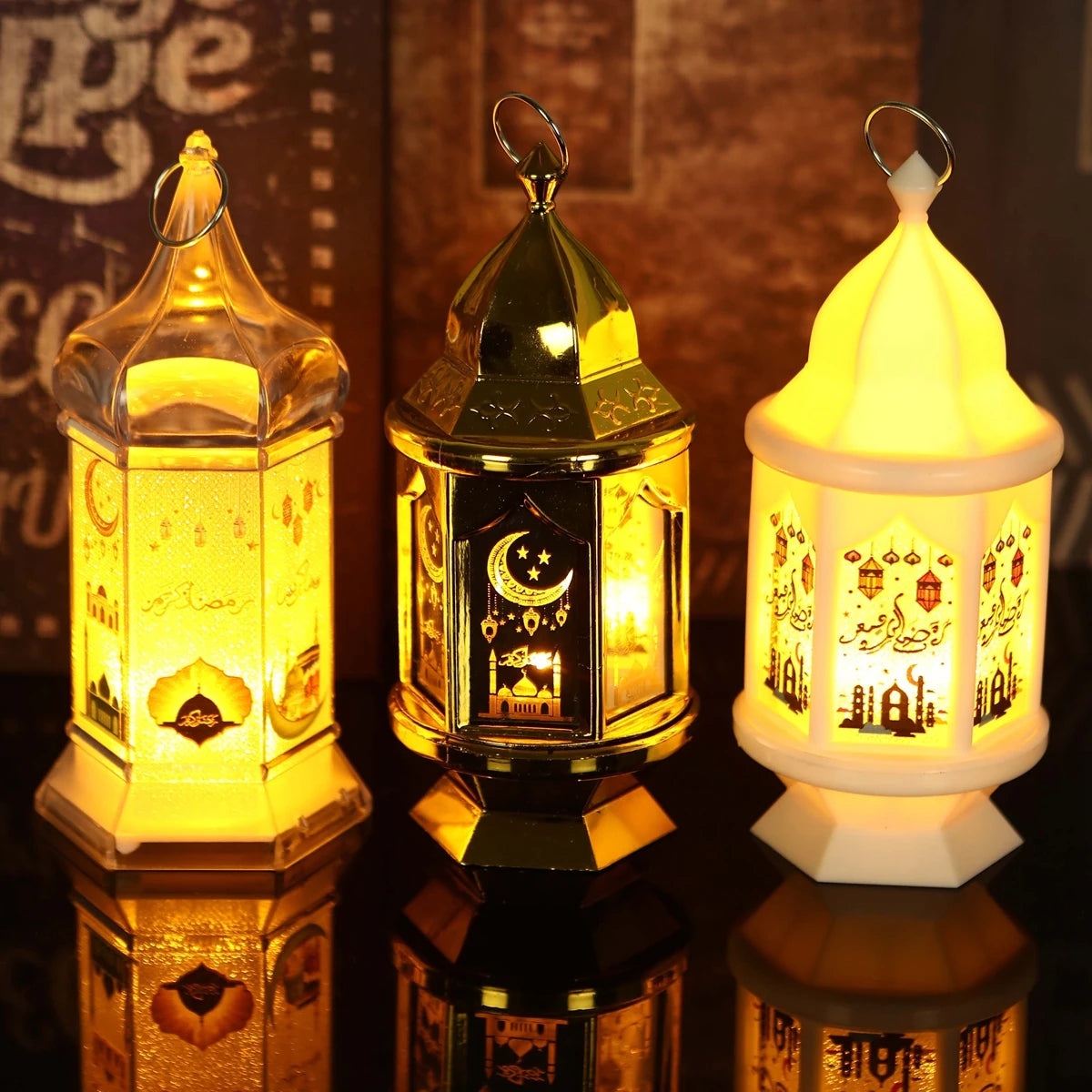 Eid Mubarak Ornaments Lantern Light Ramadan Decorations For Home 2023 Islamic Muslim Party Decor Ramadan Kareem EID Al Adha Gift