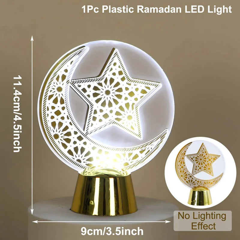 Eid Mubarak Ornaments Lantern Light Ramadan Decorations For Home 2023 Islamic Muslim Party Decor Ramadan Kareem EID Al Adha Gift