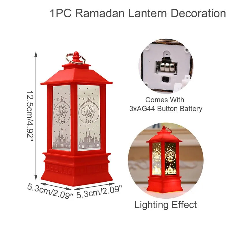 Eid Mubarak Ornaments Lantern Light Ramadan Decorations For Home 2023 Islamic Muslim Party Decor Ramadan Kareem EID Al Adha Gift