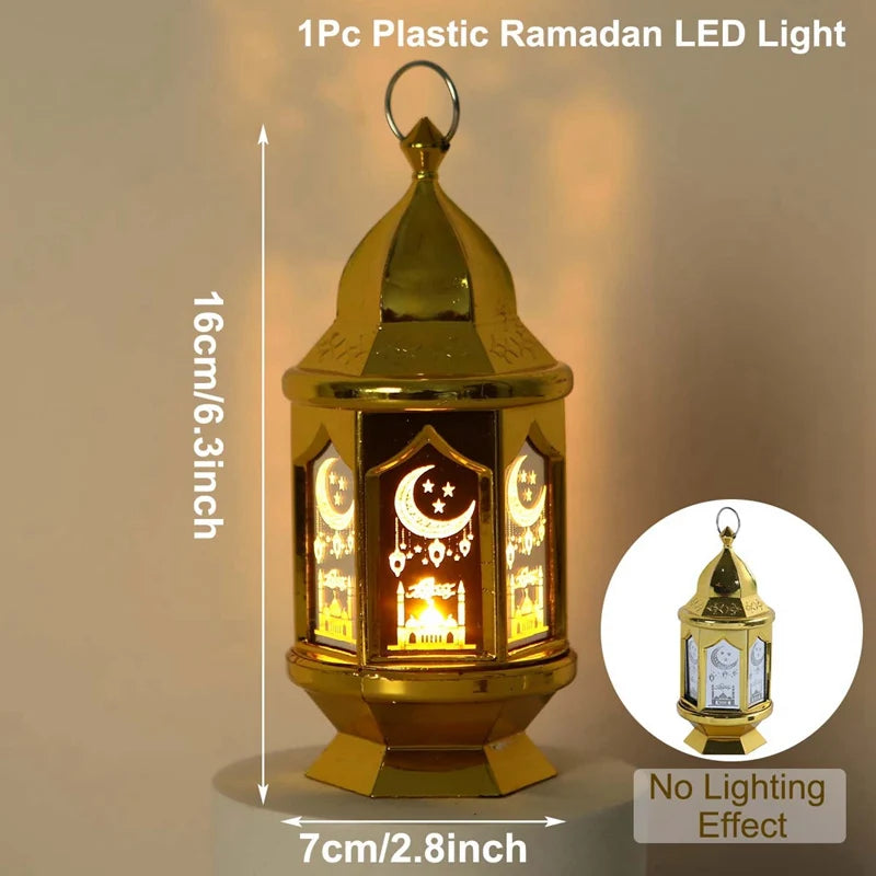 Eid Mubarak Ornaments Lantern Light Ramadan Decorations For Home 2023 Islamic Muslim Party Decor Ramadan Kareem EID Al Adha Gift