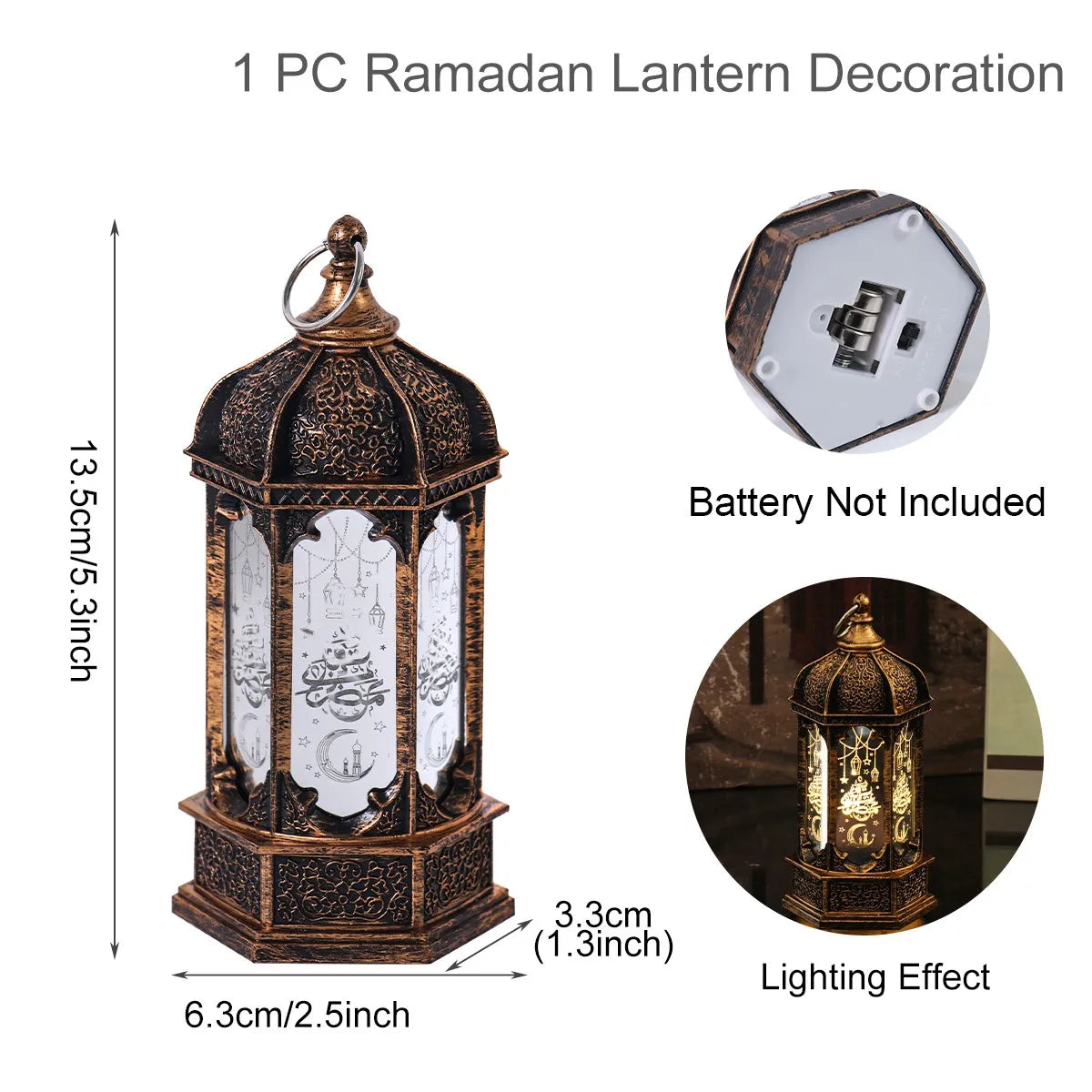 Eid Mubarak Ornaments Lantern Light Ramadan Decorations For Home 2023 Islamic Muslim Party Decor Ramadan Kareem EID Al Adha Gift