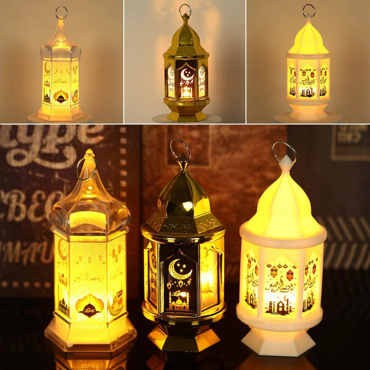 Eid Mubarak Ornaments Lantern Light Ramadan Decorations For Home 2023 Islamic Muslim Party Decor Ramadan Kareem EID Al Adha Gift